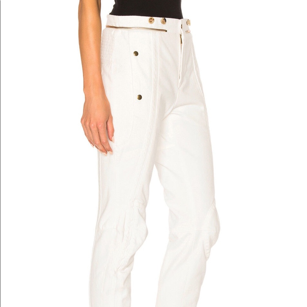NWT Chloe White Denim Moto Pants